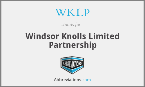 WKLP - Windsor Knolls Limited Partnership