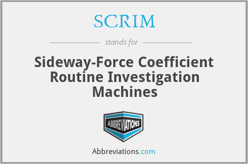 SCRIM - Sideway-Force Coefficient Routine Investigation Machines