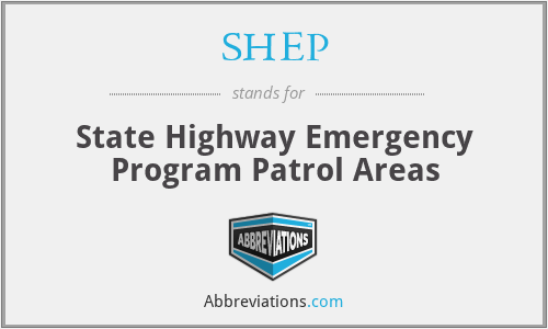 SHEP - State Highway Emergency Program Patrol Areas