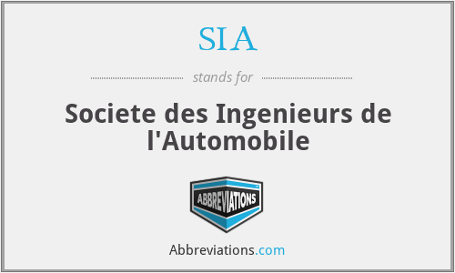 SIA - Societe des Ingenieurs de l'Automobile
