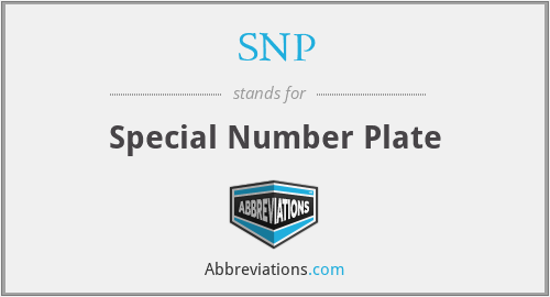 SNP - Special Number Plate