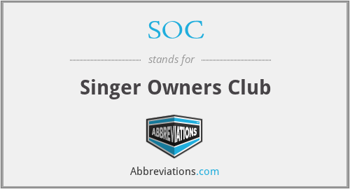 SOC - Singer Owners Club
