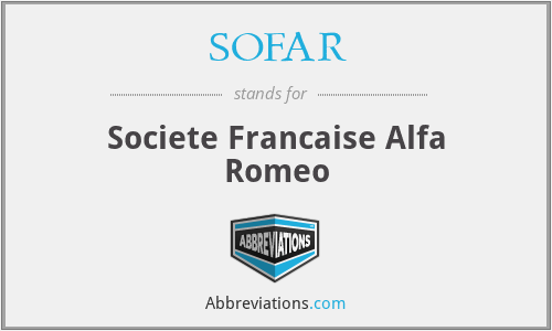 SOFAR - Societe Francaise Alfa Romeo