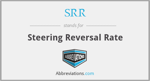 SRR - Steering Reversal Rate