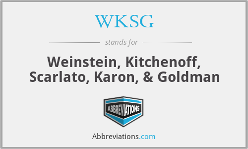 WKSG - Weinstein, Kitchenoff, Scarlato, Karon, & Goldman