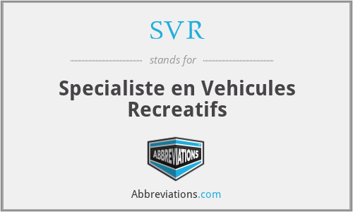 SVR - Specialiste en Vehicules Recreatifs