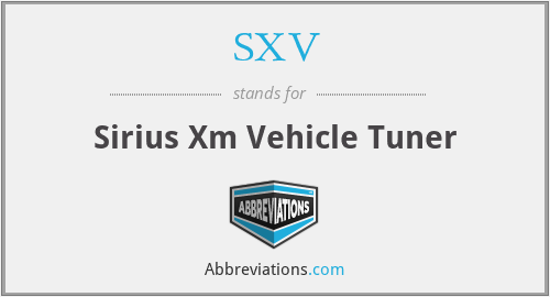 SXV - Sirius Xm Vehicle Tuner