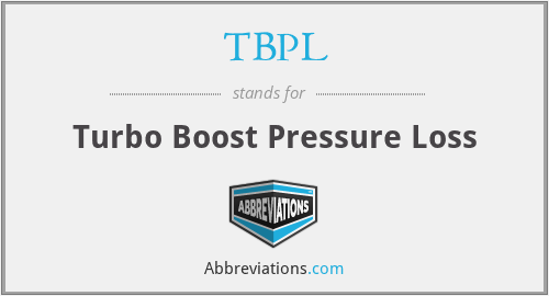 TBPL - Turbo Boost Pressure Loss