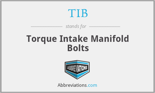 TIB - Torque Intake Manifold Bolts