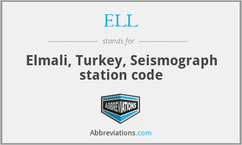 ELL - Elmali, Turkey, Seismograph station code