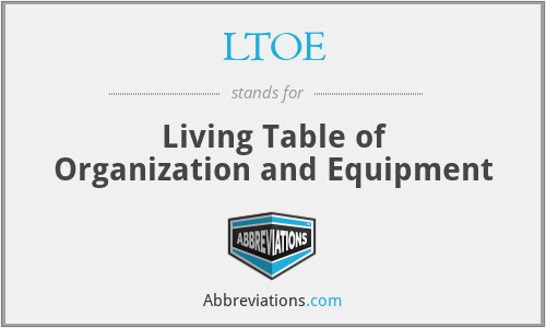 LTOE - Living Table of Organization and Equipment