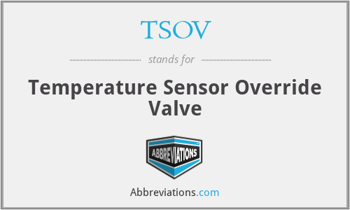 TSOV - Temperature Sensor Override Valve