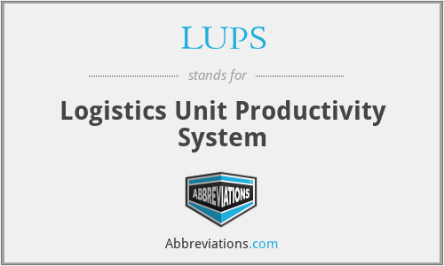 LUPS - Logistics Unit Productivity System