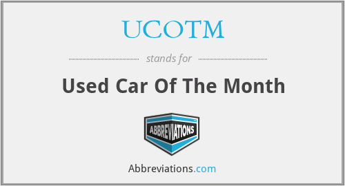 UCOTM - Used Car Of The Month