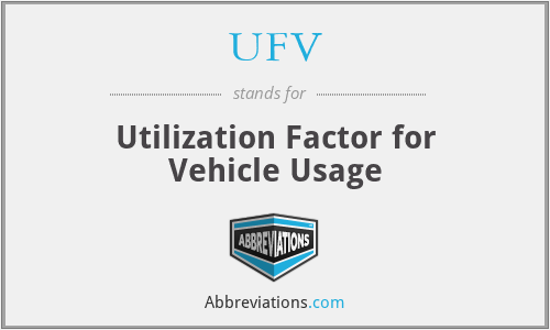 UFV - Utilization Factor for Vehicle Usage