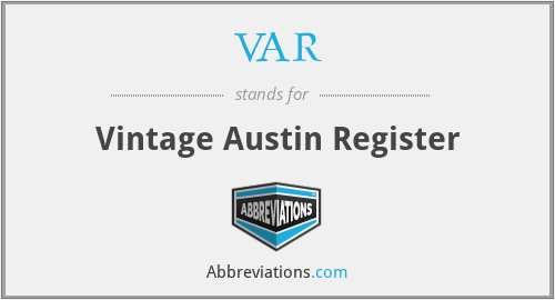VAR - Vintage Austin Register