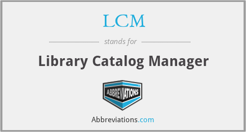 LCM - Library Catalog Manager