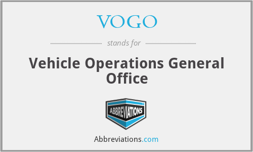 VOGO - Vehicle Operations General Office