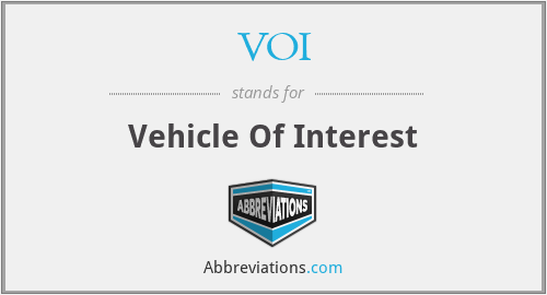 VOI - Vehicle Of Interest