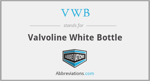 VWB - Valvoline White Bottle