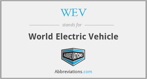 WEV - World Electric Vehicle