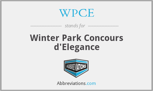 WPCE - Winter Park Concours d'Elegance