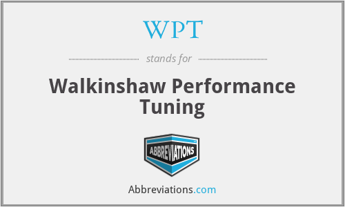 WPT - Walkinshaw Performance Tuning