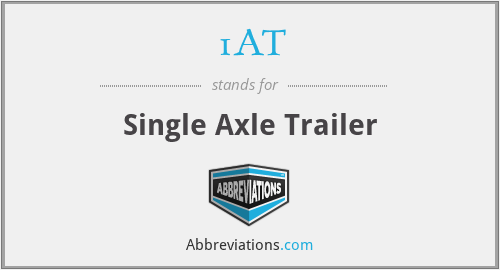 1AT - Single Axle Trailer