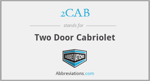 2CAB - Two Door Cabriolet