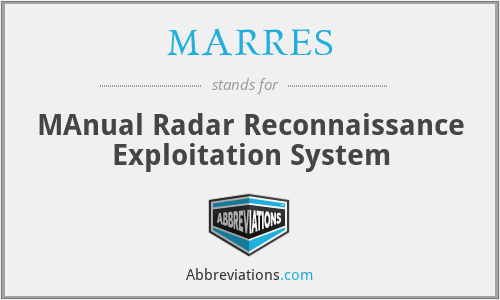 MARRES - MAnual Radar Reconnaissance Exploitation System