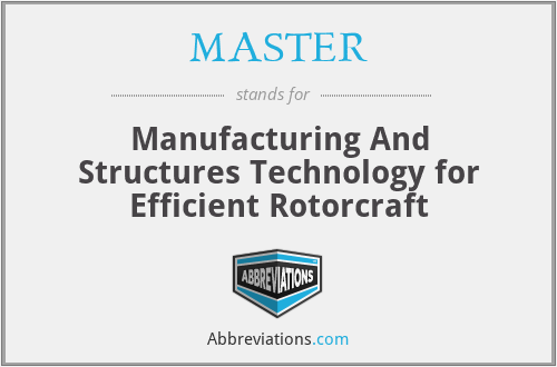 MASTER - Manufacturing And Structures Technology for Efficient Rotorcraft