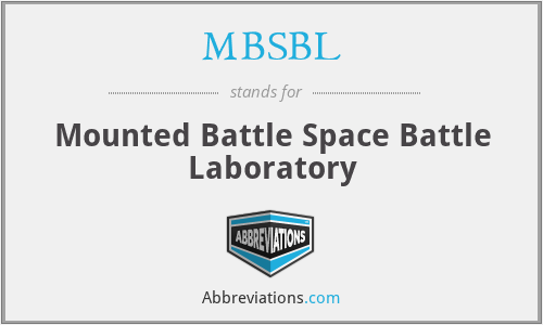 MBSBL - Mounted Battle Space Battle Laboratory