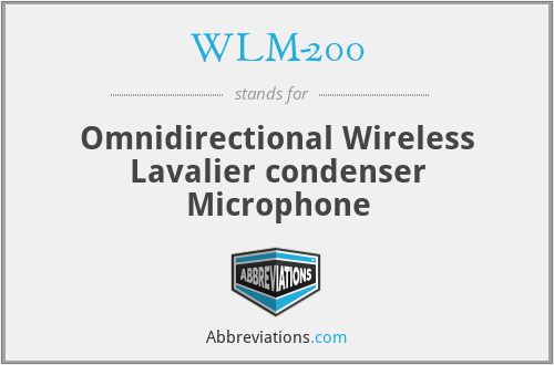 WLM-200 - Omnidirectional Wireless Lavalier condenser Microphone