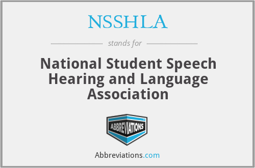 NSSHLA - National Student Speech Hearing and Language Association