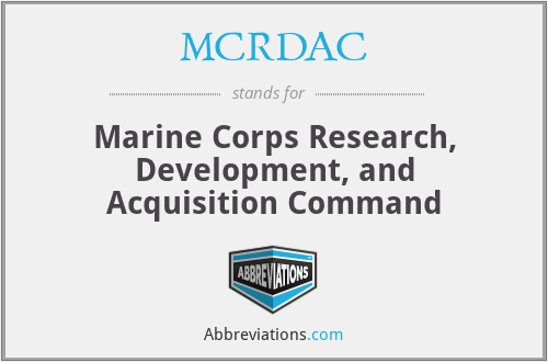 MCRDAC - Marine Corps Research, Development, and Acquisition Command