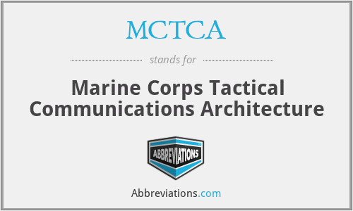 MCTCA - Marine Corps Tactical Communications Architecture
