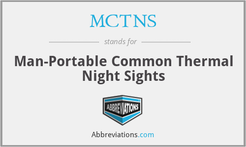MCTNS - Man-Portable Common Thermal Night Sights