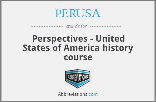 PERUSA - Perspectives - United States of America history course