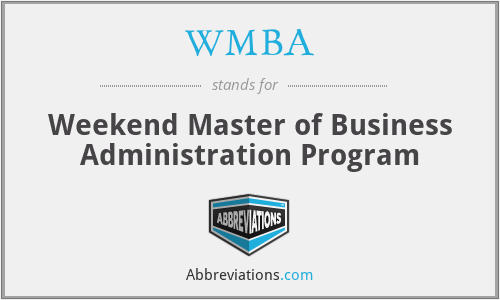 WMBA - Weekend Master of Business Administration Program