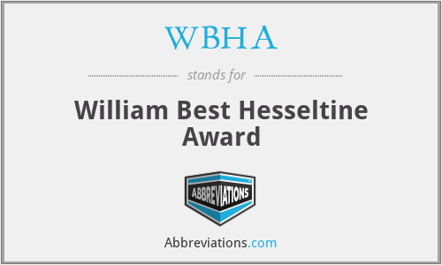 WBHA - William Best Hesseltine Award