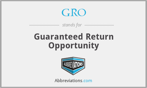 GRO - Guaranteed Return Opportunity