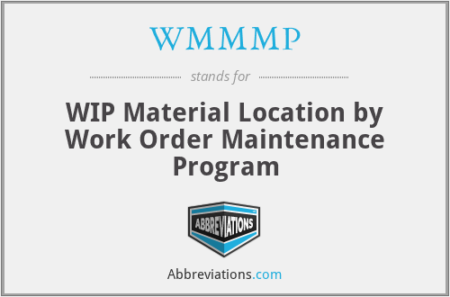 WMMMP - WIP Material Location by Work Order Maintenance Program