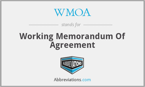 WMOA - Working Memorandum Of Agreement