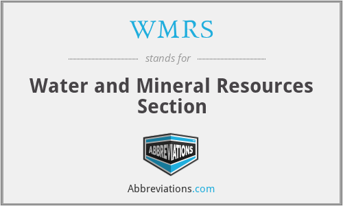 WMRS - Water and Mineral Resources Section