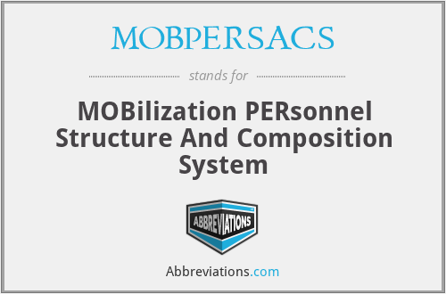 MOBPERSACS - MOBilization PERsonnel Structure And Composition System