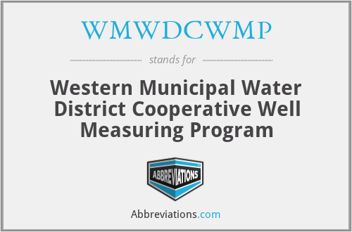 WMWDCWMP - Western Municipal Water District Cooperative Well Measuring Program