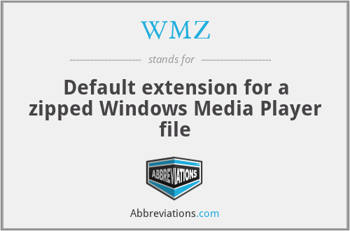 WMZ - Default extension for a zipped Windows Media Player file