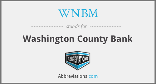 WNBM - Washington County Bank