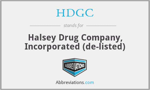 HDGC - Halsey Drug Company, Incorporated (de-listed)