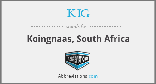 KIG - Koingnaas, South Africa